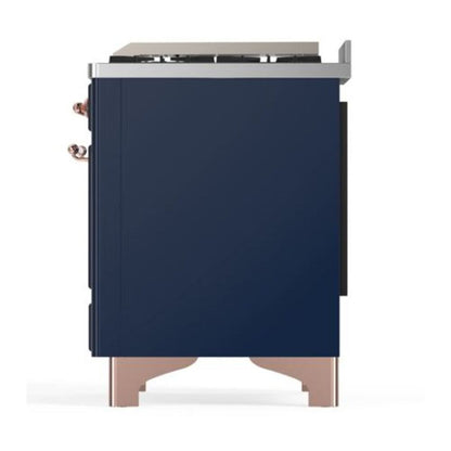 ILVE Majestic II 40 inch Solid Door Natural Gas Dual Fuel Range Copper Midnight Blue
