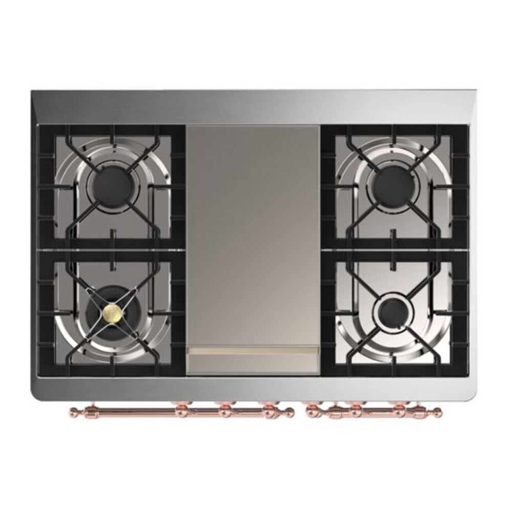 ILVE Majestic II 40 inch Solid Door Natural Gas Dual Fuel Range Copper Midnight Blue