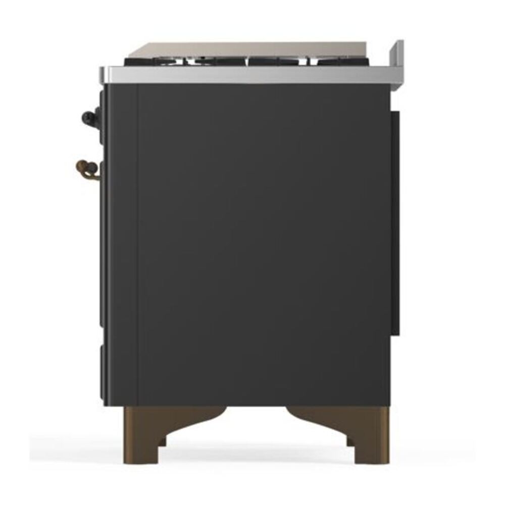 ILVE Majestic II 40 inch Solid Door Natural Gas Dual Fuel Range Burnished Graphite Matte