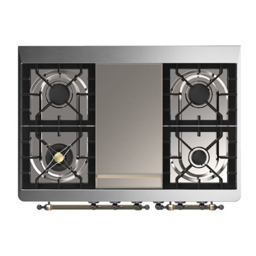 ILVE Majestic II 40 inch Solid Door Natural Gas Dual Fuel Range Burnished Graphite Matte