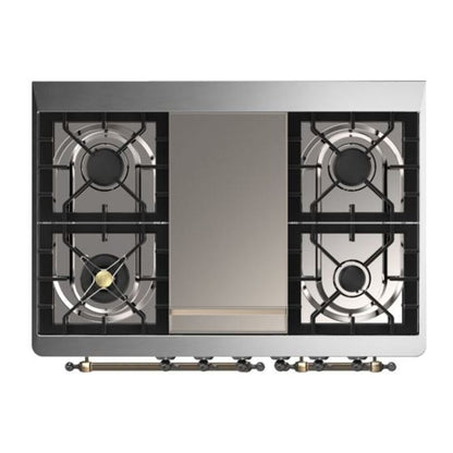 ILVE Majestic II 40 inch Solid Door Natural Gas Dual Fuel Range Burnished Graphite Matte