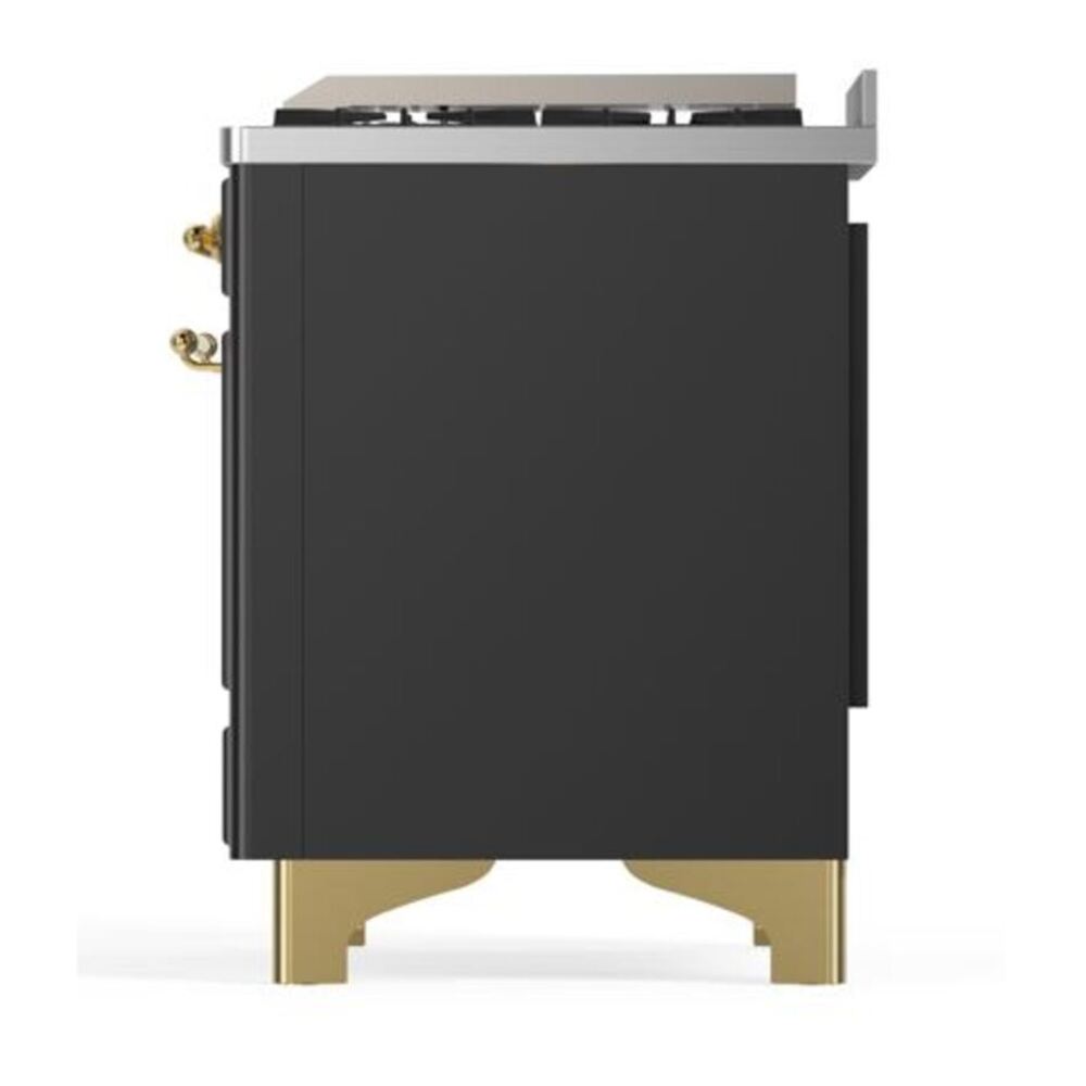 ILVE Majestic II 40 inch Solid Door Natural Gas Dual Fuel Range Brass Graphite Matte