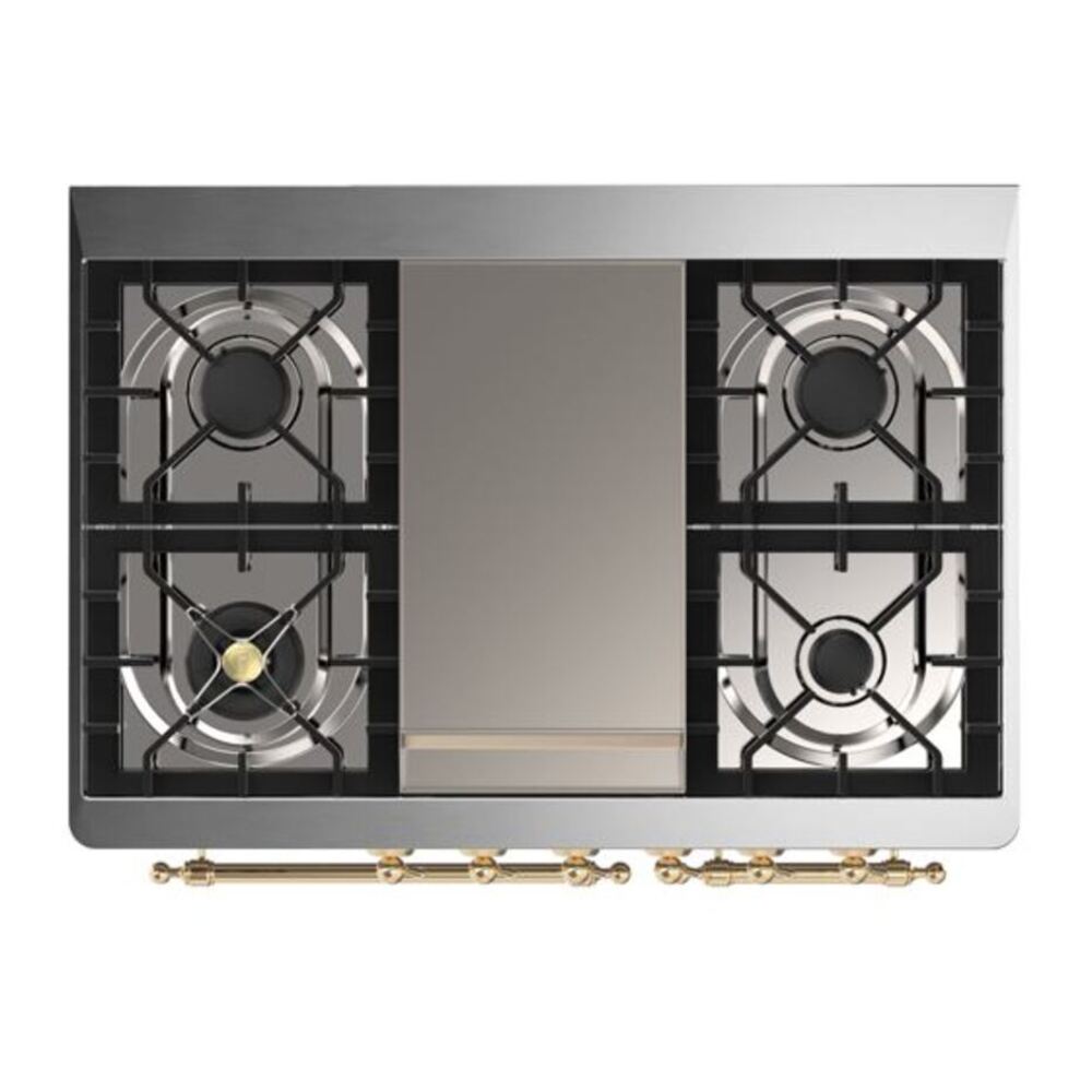 ILVE Majestic II 40 inch Solid Door Natural Gas Dual Fuel Range Brass Graphite Matte
