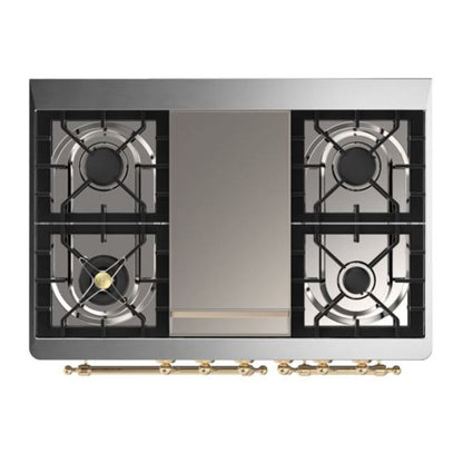 ILVE Majestic II 40 inch Solid Door Natural Gas Dual Fuel Range Brass Graphite Matte