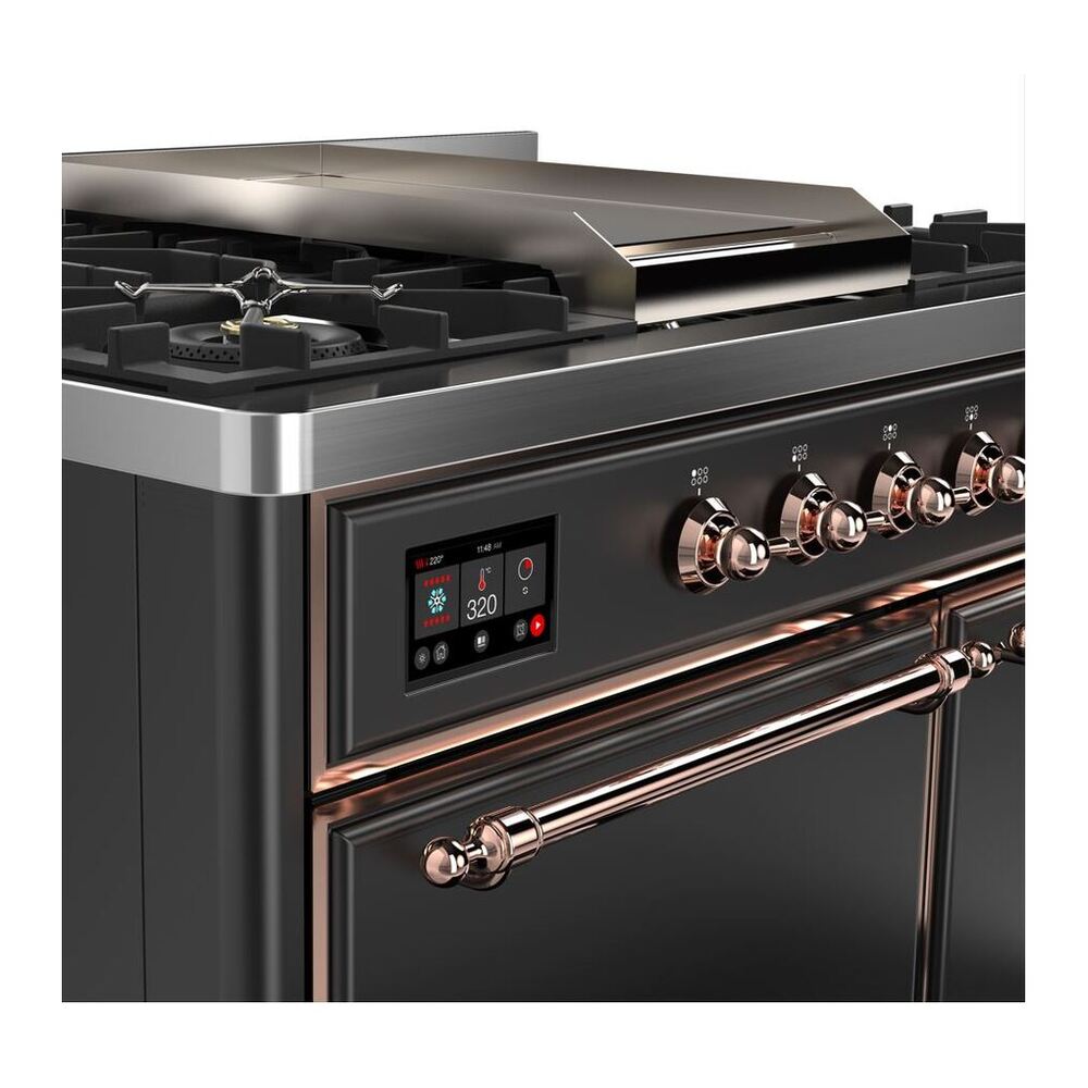ILVE Majestic II 40 inch Solid Door Natural Gas Dual Fuel Range Copper Graphite Matte