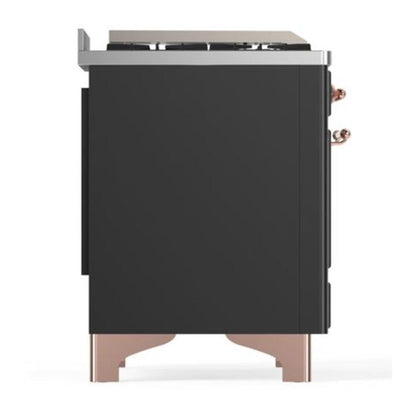 ILVE Majestic II 40 inch Solid Door Natural Gas Dual Fuel Range Copper Graphite Matte
