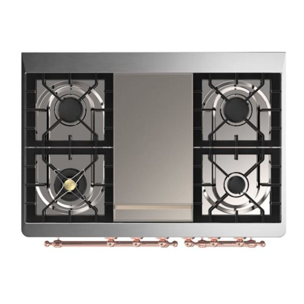 ILVE Majestic II 40 inch Solid Door Natural Gas Dual Fuel Range Copper Graphite Matte