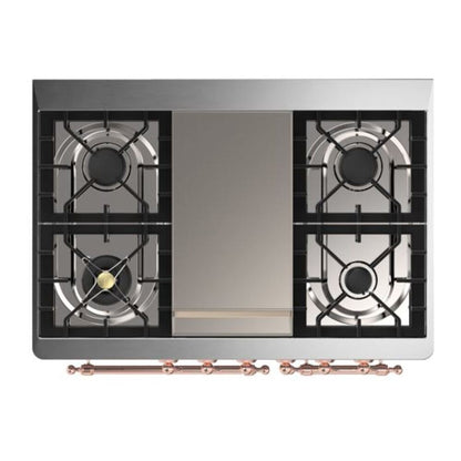 ILVE Majestic II 40 inch Solid Door Natural Gas Dual Fuel Range Copper Graphite Matte