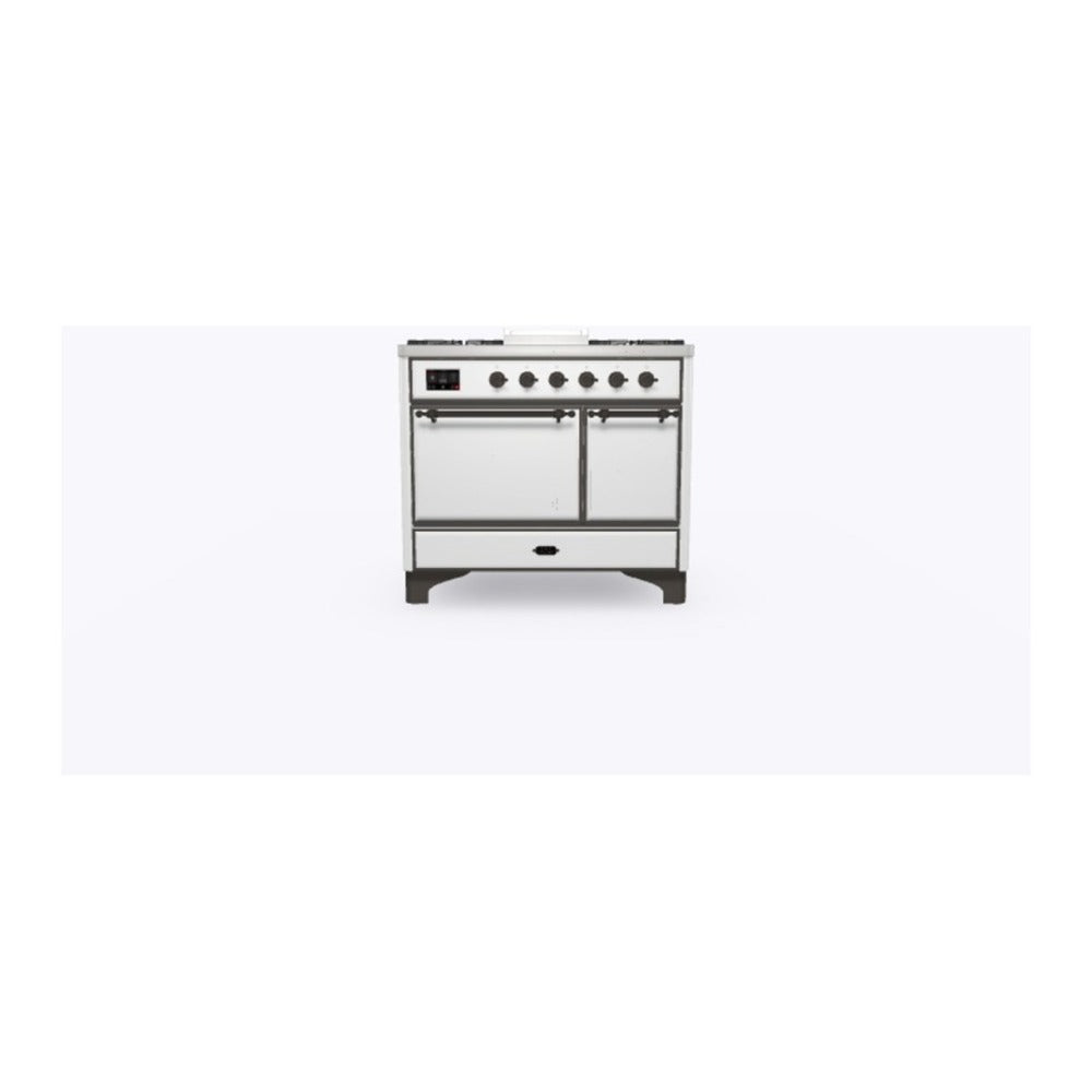 ILVE Majestic II 40" RAL Dual Fuel Range with 6 Burners and Griddle Solid Door Liquid Propane