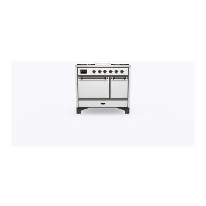 ILVE Majestic II 40" RAL Dual Fuel Range with 6 Burners and Griddle Solid Door Liquid Propane