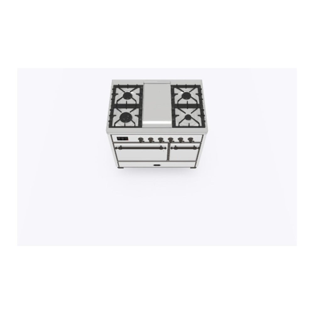 ILVE Majestic II 40" RAL Dual Fuel Range with 6 Burners and Griddle Solid Door Liquid Propane