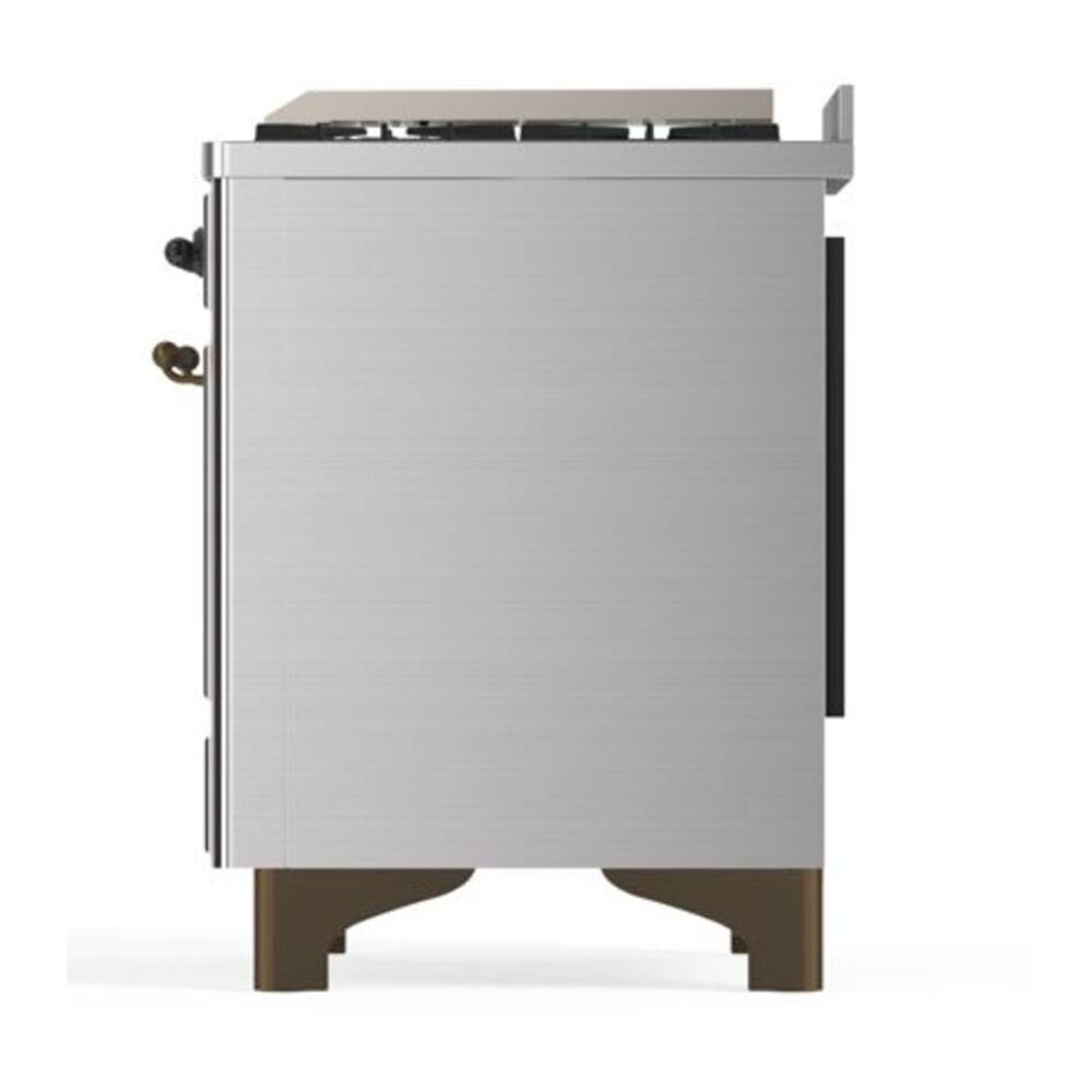 ILVE Majestic II 40 inch Solid Door Natural Gas Dual Fuel Range Burnished Stainless Steel