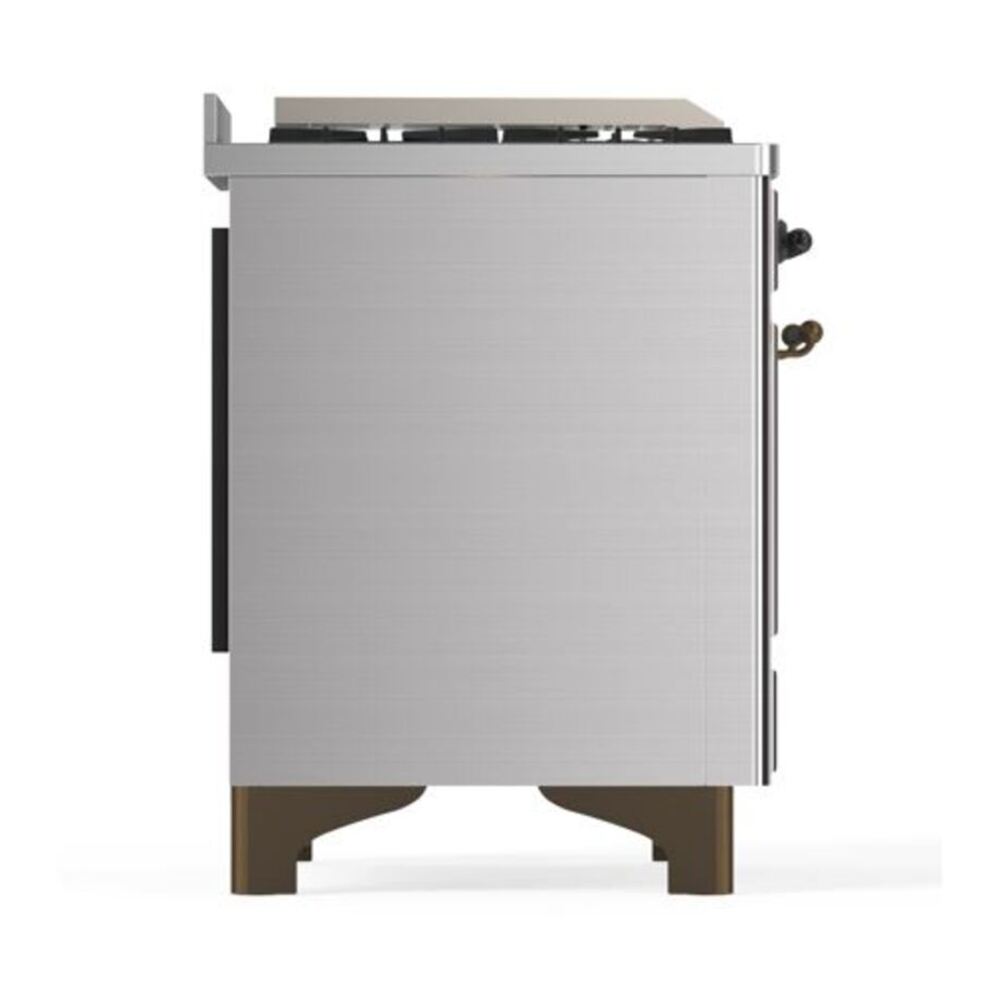 ILVE Majestic II 40 inch Solid Door Natural Gas Dual Fuel Range Burnished Stainless Steel