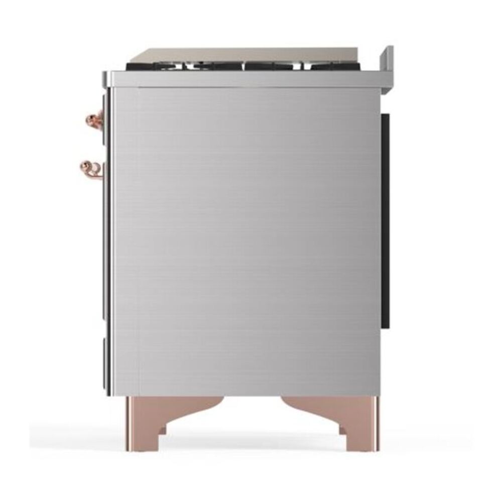 ILVE Majestic II 40 inch Solid Door Natural Gas Dual Fuel Range Copper Stainless Steel