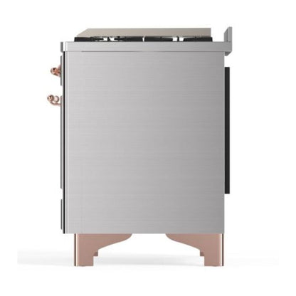 ILVE Majestic II 40 inch Solid Door Natural Gas Dual Fuel Range Copper Stainless Steel