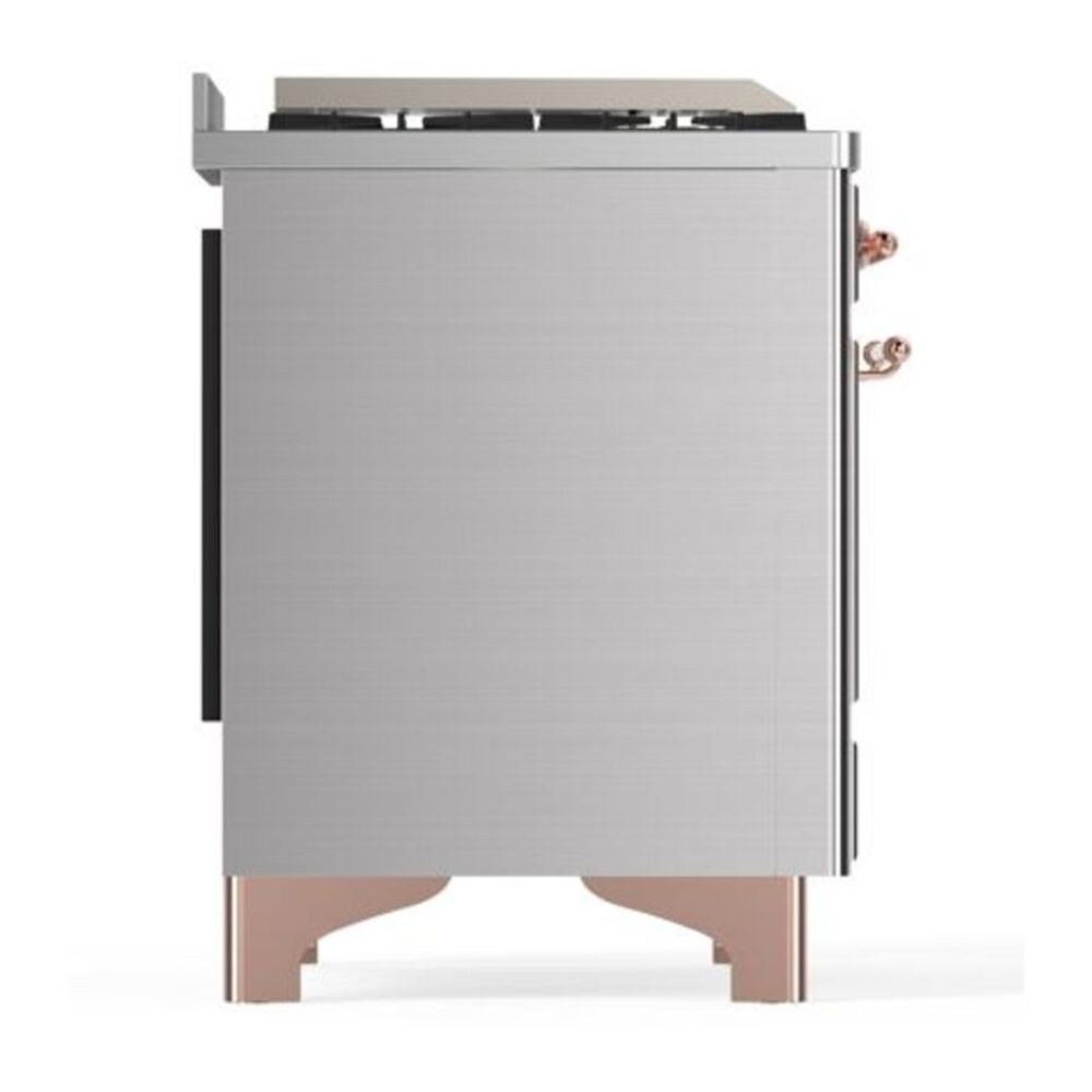 ILVE Majestic II 40 inch Solid Door Natural Gas Dual Fuel Range Copper Stainless Steel