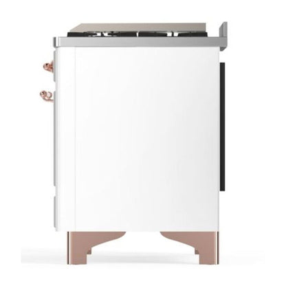 ILVE Majestic II 40 inch Solid Door Natural Gas Dual Fuel Range Copper White