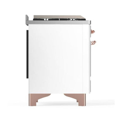 ILVE Majestic II 40 inch Solid Door Natural Gas Dual Fuel Range Copper White