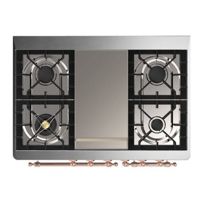 ILVE Majestic II 40 inch Solid Door Natural Gas Dual Fuel Range Copper White