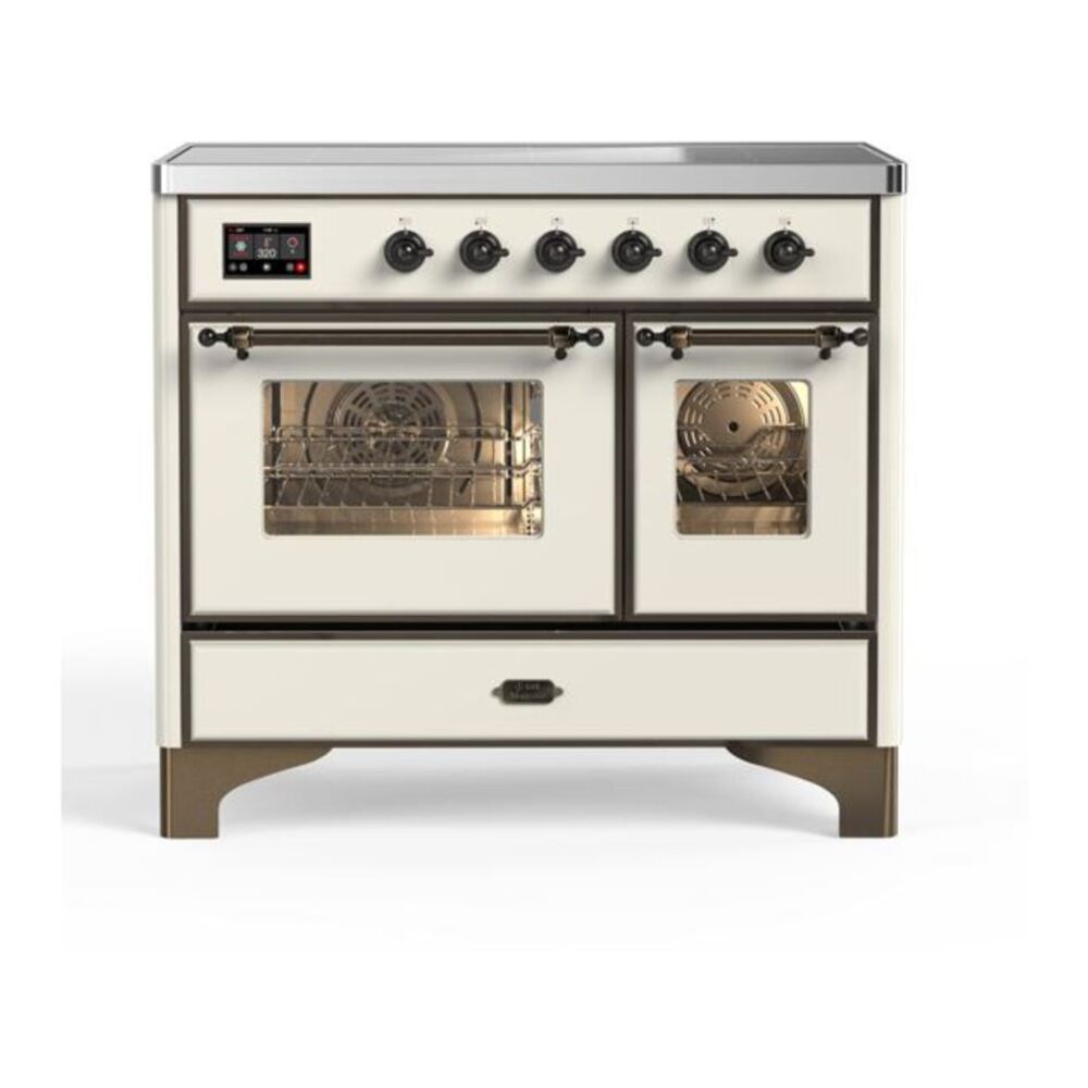 ILVE Majestic II 40 inch Triple Glass Door Induction Range Burnished Antique White