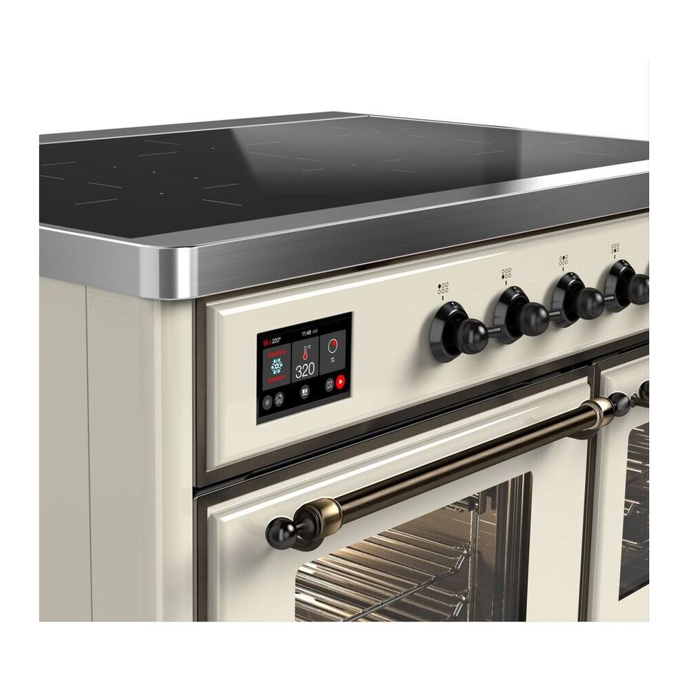 ILVE Majestic II 40 inch Triple Glass Door Induction Range Burnished Antique White