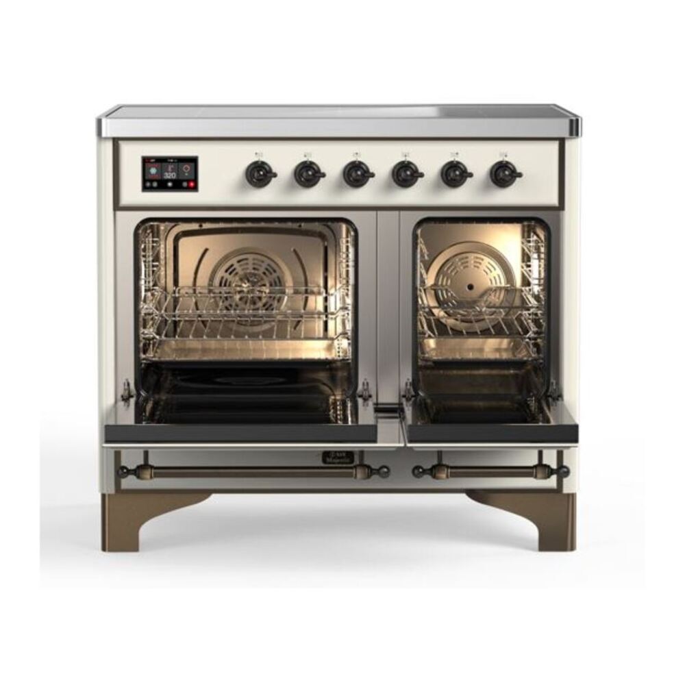 ILVE Majestic II 40 inch Triple Glass Door Induction Range Burnished Antique White