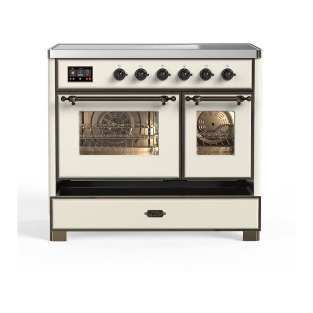 ILVE Majestic II 40 inch Triple Glass Door Induction Range Burnished Antique White