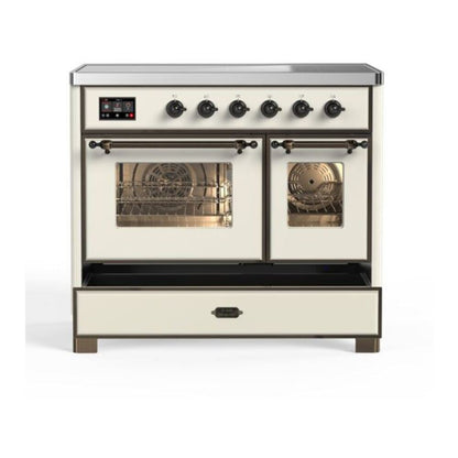 ILVE Majestic II 40 inch Triple Glass Door Induction Range Burnished Antique White