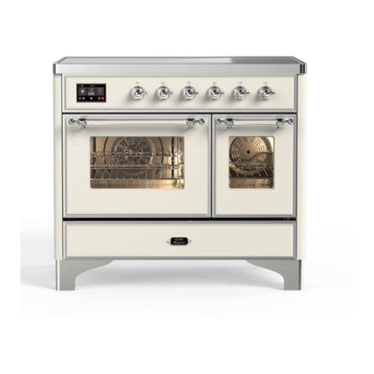 ILVE Majestic II 40 inch Triple Glass Door Induction Range Chrome Antique White