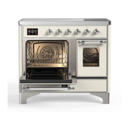 ILVE Majestic II 40 inch Triple Glass Door Induction Range Chrome Antique White