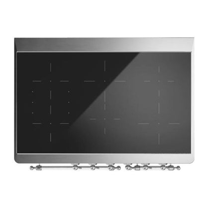 ILVE Majestic II 40 inch Triple Glass Door Induction Range Chrome Antique White