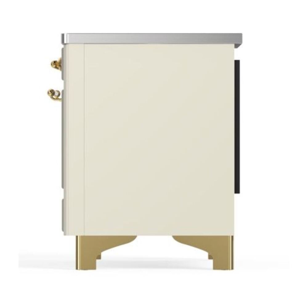 ILVE Majestic II 40 inch Triple Glass Door Induction Range Brass Antique White
