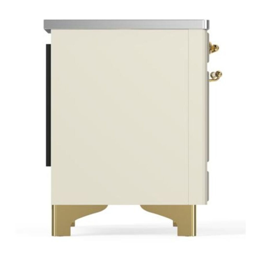 ILVE Majestic II 40 inch Triple Glass Door Induction Range Brass Antique White