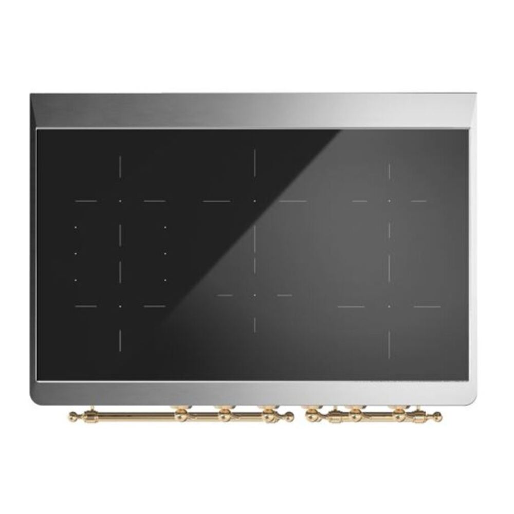 ILVE Majestic II 40 inch Triple Glass Door Induction Range Brass Antique White