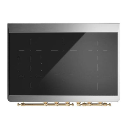 ILVE Majestic II 40 inch Triple Glass Door Induction Range Brass Antique White