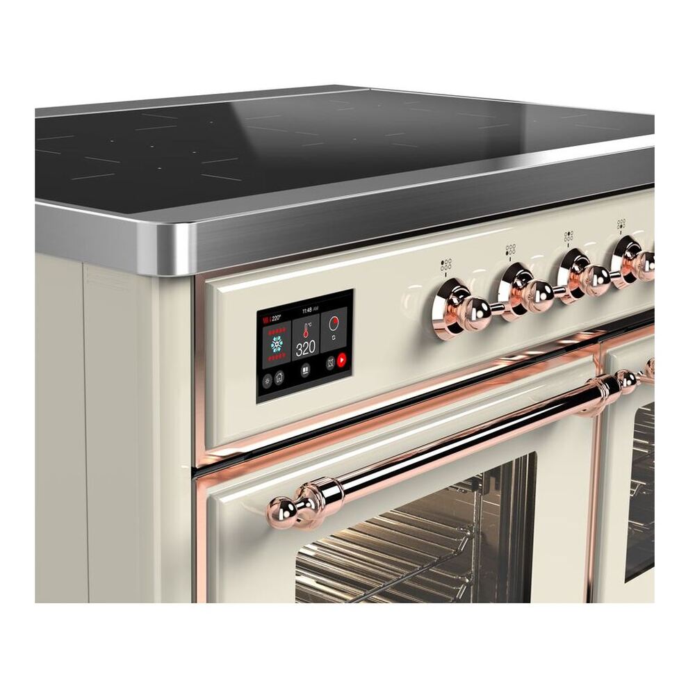 ILVE Majestic II 40 inch Triple Glass Door Induction Range Copper Antique White