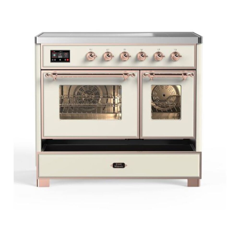 ILVE Majestic II 40 inch Triple Glass Door Induction Range Copper Antique White