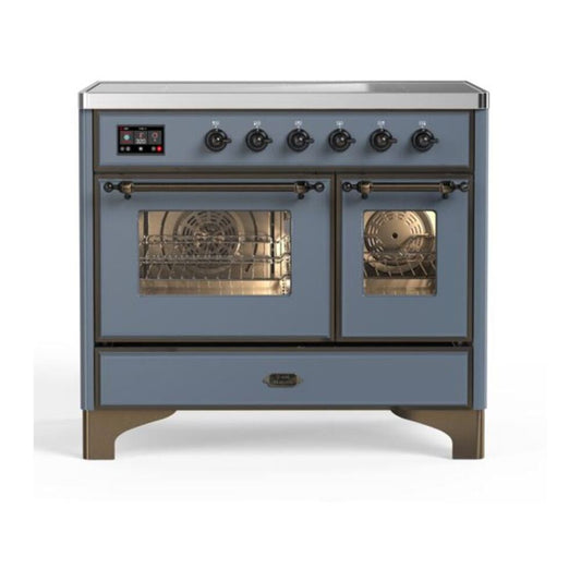 ILVE Majestic II 40" Blue Grey Induction Range with 6 Elements Triple Glass Door