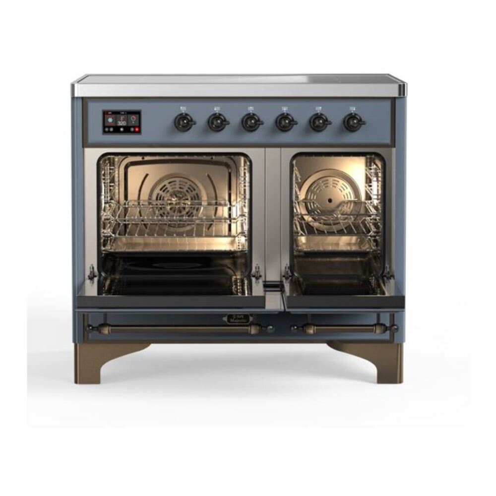 ILVE Majestic II 40 inch Triple Glass Door Induction Range Burnished Blue Grey