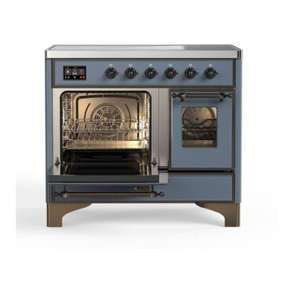 ILVE Majestic II 40 inch Triple Glass Door Induction Range Burnished Blue Grey