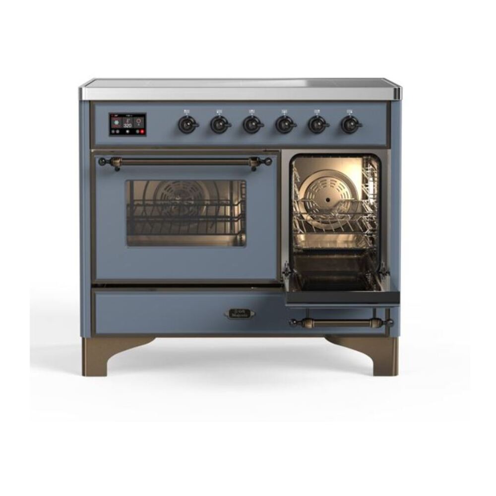 ILVE Majestic II 40 inch Triple Glass Door Induction Range Burnished Blue Grey