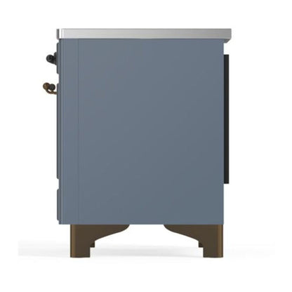 ILVE Majestic II 40 inch Triple Glass Door Induction Range Burnished Blue Grey