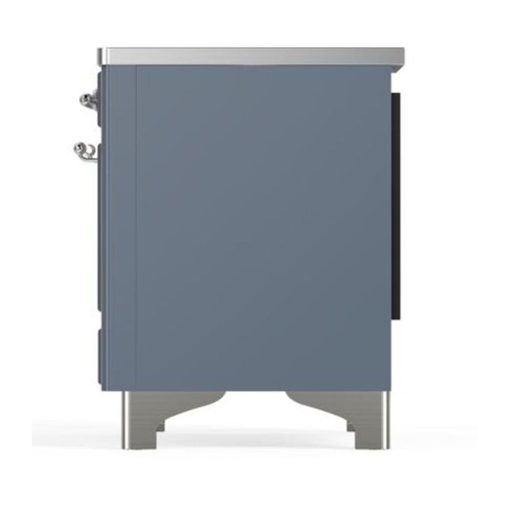 ILVE Majestic II 40 inch Triple Glass Door Induction Range Chrome Blue Grey
