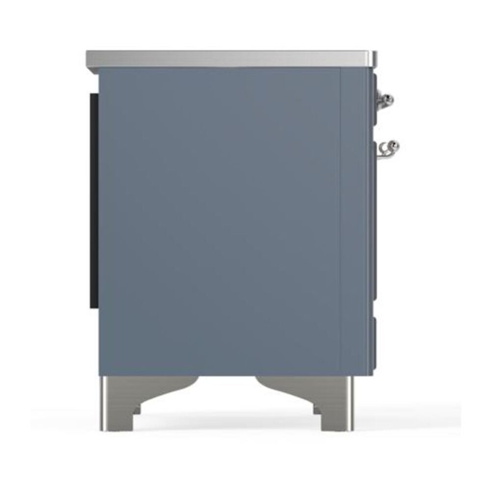 ILVE Majestic II 40 inch Triple Glass Door Induction Range Chrome Blue Grey
