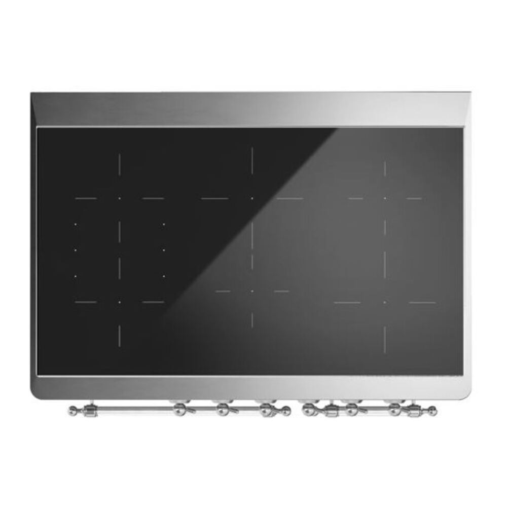 ILVE Majestic II 40 inch Triple Glass Door Induction Range Chrome Blue Grey