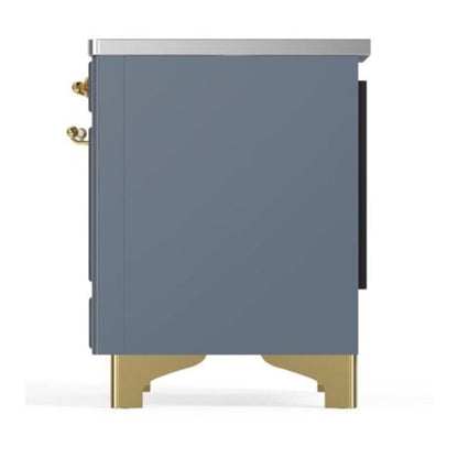 ILVE Majestic II 40 inch Triple Glass Door Induction Range Brass Blue Grey