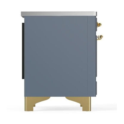 ILVE Majestic II 40 inch Triple Glass Door Induction Range Brass Blue Grey