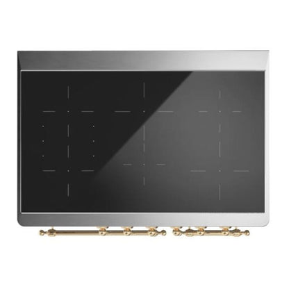 ILVE Majestic II 40 inch Triple Glass Door Induction Range Brass Blue Grey