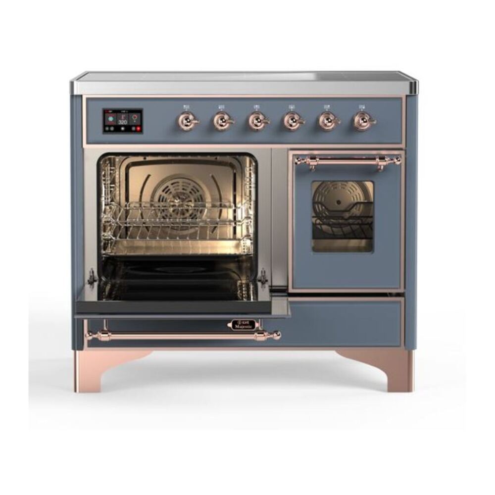 ILVE Majestic II 40 inch Triple Glass Door Induction Range Copper Blue Grey