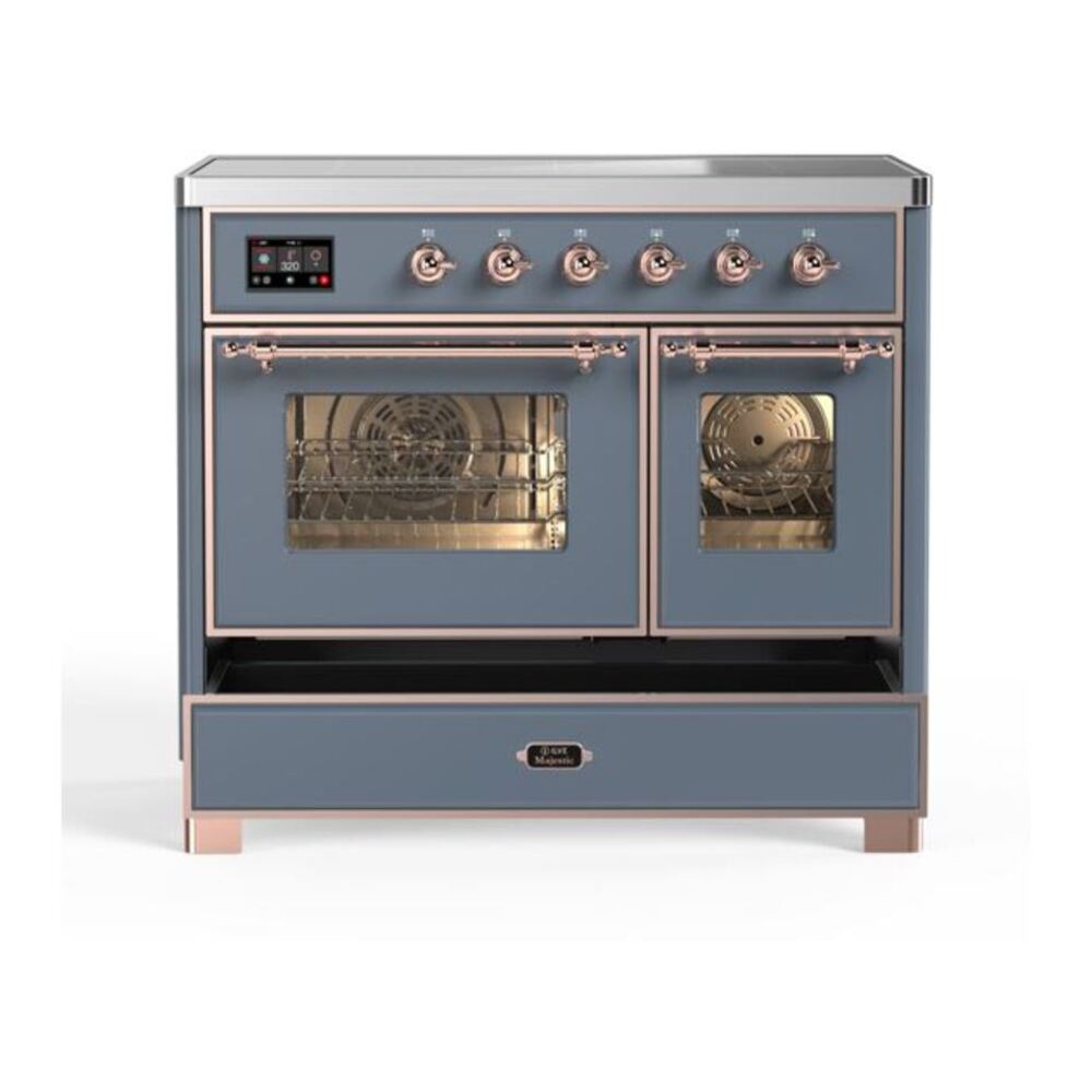 ILVE Majestic II 40 inch Triple Glass Door Induction Range Copper Blue Grey
